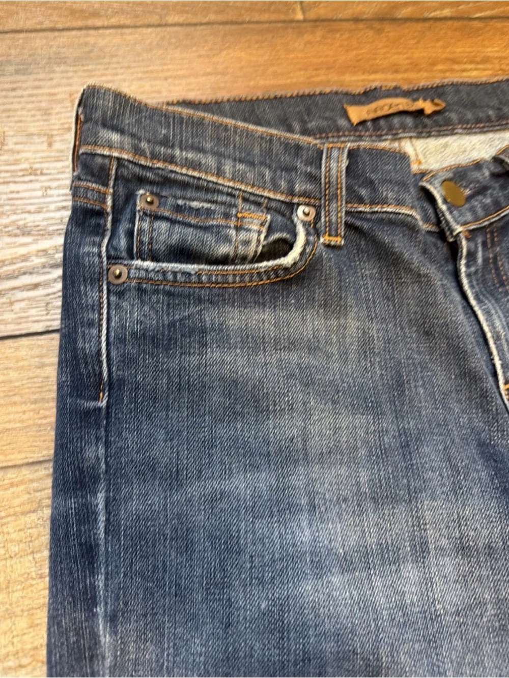 Arden B. Wide Leg Flare Jeans Dark Blue Denim Low Rise Womens Size 4 - Picture 3 of 16